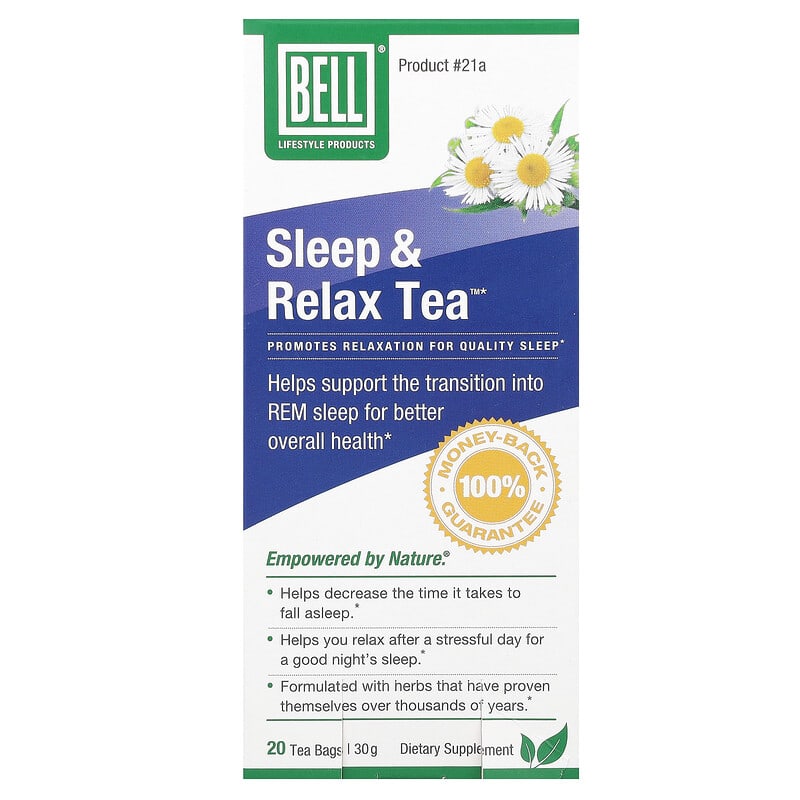 Bell Lifestyle, Sleep & Relax Tea, 20 Tea Bags, 30 g 771733113038
