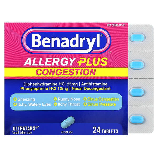Benadryl Allergy Plus Congestion 24 viên 300450557261