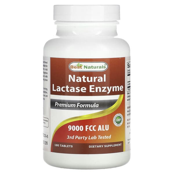 Best Naturals Natural Lactase Enzyme 9.000 FCC ALU 180 viên 10 best naturals natural lactase enzyme 9 000 fcc alu 180 tablets 125071 817716013015