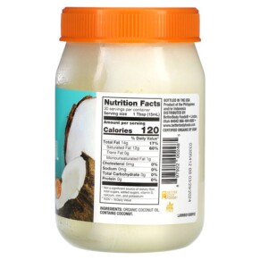 Dầu dừa hữu cơ tinh chế tự nhiên BetterBody Foods 15.5 fl oz (458 ml) 3 Thành phần vi chất của BetterBody Foods Naturally Refined Organic Coconut Oil 15.5 fl oz (458 ml) 897922002485