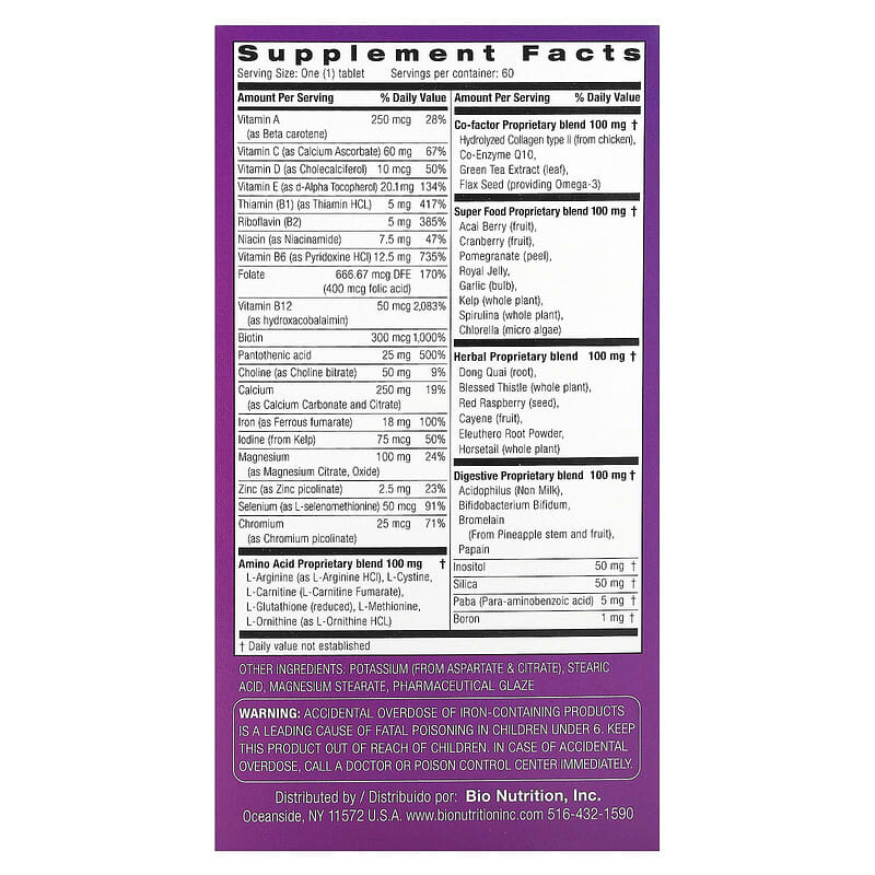 Viên uống sức khỏe nữ Bio Nutrition 60 viên tốt cho chị em