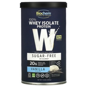 Thực phẩm bổ sung Biochem 100% Whey Isolate Protein Sugar Free Vanilla 11.8 oz (336 g) 015794020769