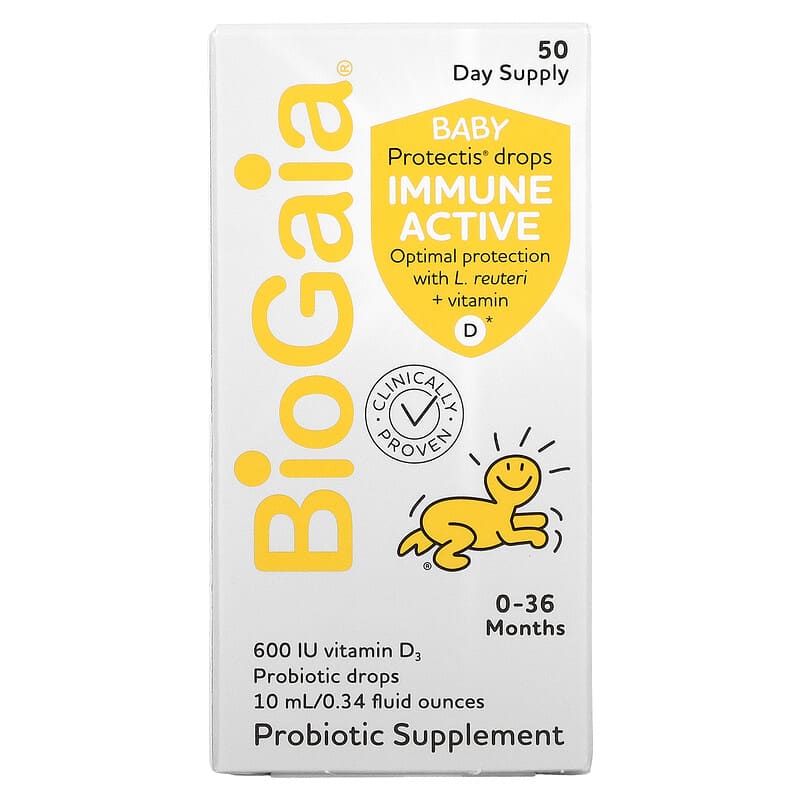 Thành phần vi chất của BioGaia Baby Protectis Drops Immune Active 0-36 Months 600 IU 0.34 fl oz (10 ml) 602359460391