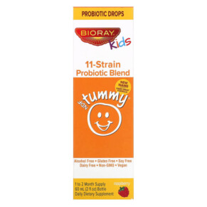 Thực phẩm bổ sung Bioray Inc. Kids NDF Tummy 11-Strain Probiotic Blend Raspberry 2 fl oz (60 ml) 736211465955