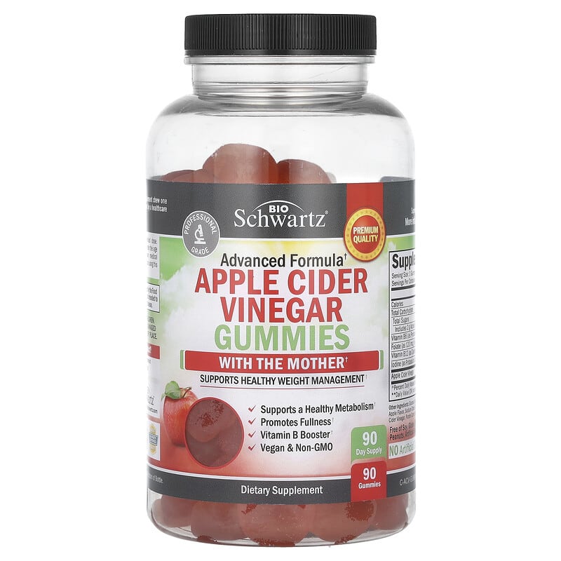 BioSchwartz, Apple Cider Vinegar Gummies With The Mother, 90 viên nhai 850013512379
