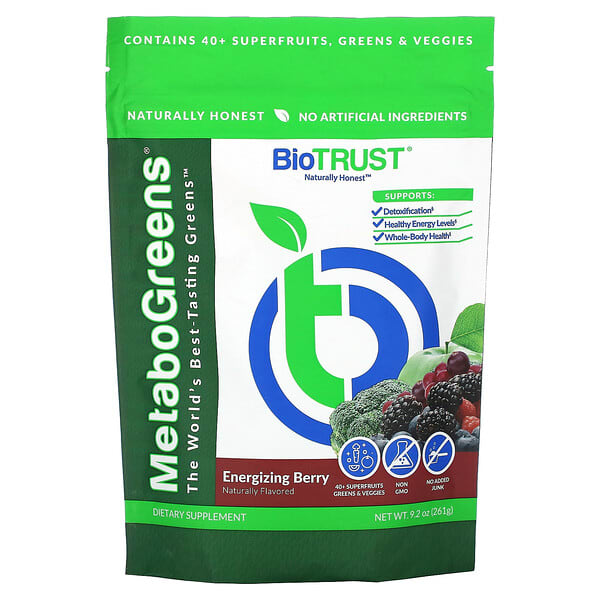 BioTRUST MetaboGreens Energizing Berry 9,2 oz 261 g 096802960505
