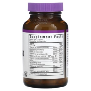 Viên uống Bluebonnet Nutrition B-Complex 50 100 viên thực vật 3 Thành phần vi chất của Bluebonnet Nutrition B-Complex 50 100 Vegetable Capsules 743715004122