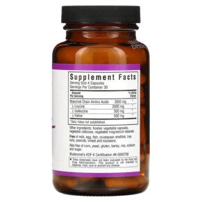 Viên uống BCAAs 4:1:1 Bluebonnet Nutrition 120 viên thực vật 3 Thành phần vi chất của Bluebonnet Nutrition BCAAs 4:1:1 Ratio 120 Vegetable Capsules 743715015906