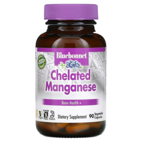 Thực phẩm bổ sung Bluebonnet Nutrition Chelated Manganese 90 Vegetable Capsules 743715006744