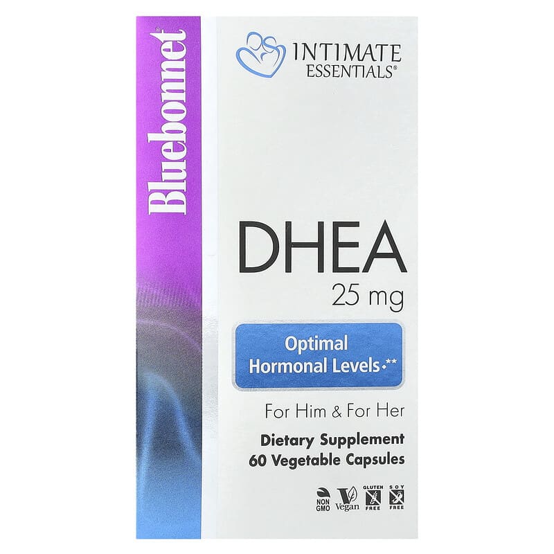 Bluebonnet Nutrition, Sản Phẩm Thiết Yếu Cho Cuộc Sống Giao Hợp, DHEA Dành Cho Nam & Nữ, 25 mg, 60 viên chay 10 bluebonnet nutrition intimate essentials dhea for him for her 25 mg 60 vegetable capsules 132468 743715040168
