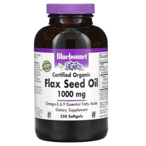 Thực phẩm bổ sung Bluebonnet Nutrition Organic Flax Seed Oil 1.000 mg 250 Softgels 743715009233