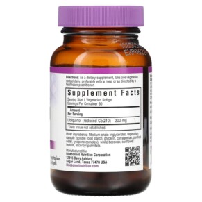 Bluebonnet Nutrition Ubiquinol CoQ10 200 mg 60 viên nang mềm thuần chay 3 Thành phần vi chất của Bluebonnet Nutrition Ubiquinol CellullarActive CoQ10 200 mg 60 Vegetarian Softgels 743715007994