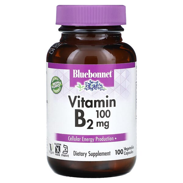 Bluebonnet Nutrition Vitamin B2 100 mg 100 viên chay 743715004269