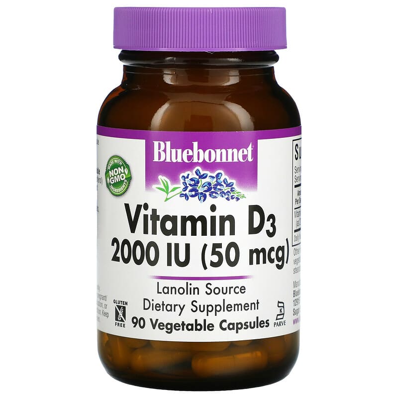 Viên uống Vitamin D3 50 mcg (2.000 IU) 90 viên thực vật Bluebonnet Nutrition 10 bluebonnet nutrition vitamin d3 50 mcg 2 000 iu 90 vegetable capsules 106360 743715003149