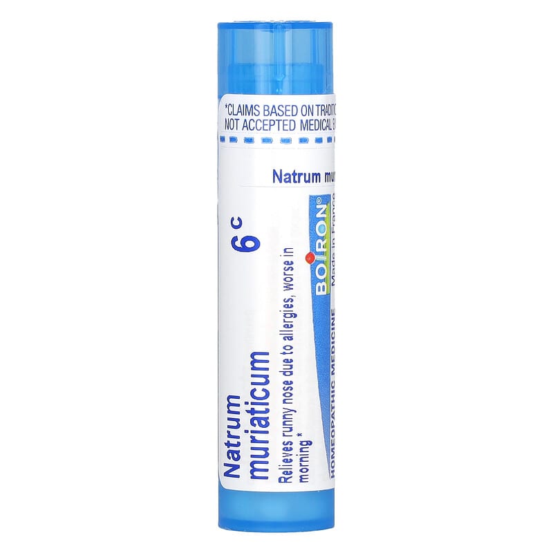 Boiron, Natrum Muriaticum 6C, Allergy Relief, 80 Pellets 306960511083