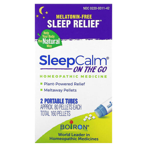 Boiron SleepCalm On The Go 2 Portable Tubes Approx, 80 Pellets 306969311424