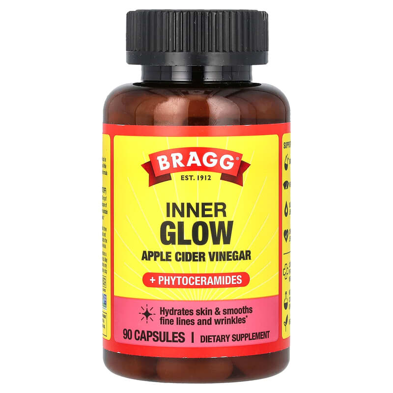 Bragg, Inner Glow, Apple Cider Vinegar + Phytoceramides, 90 viên 074305090073