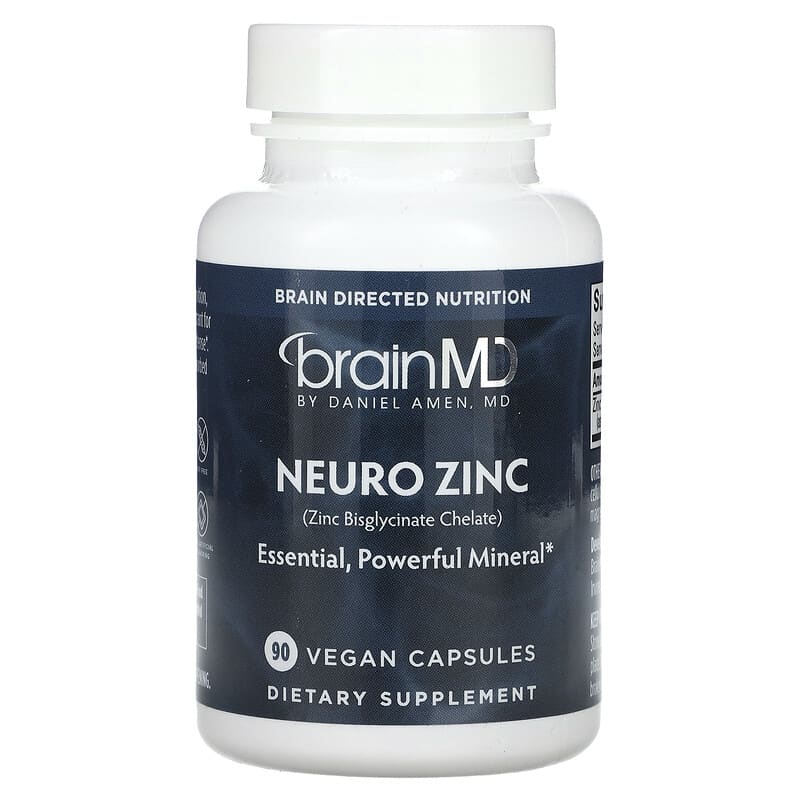 Viên uống kẽm Neuro Zinc (Kẽm Bisglycinate Chelate) 90 viên của BrainMD 10 brainmd neuro zinc zinc bisglycinate chelate 90 vegan capsules 135094 857568003512