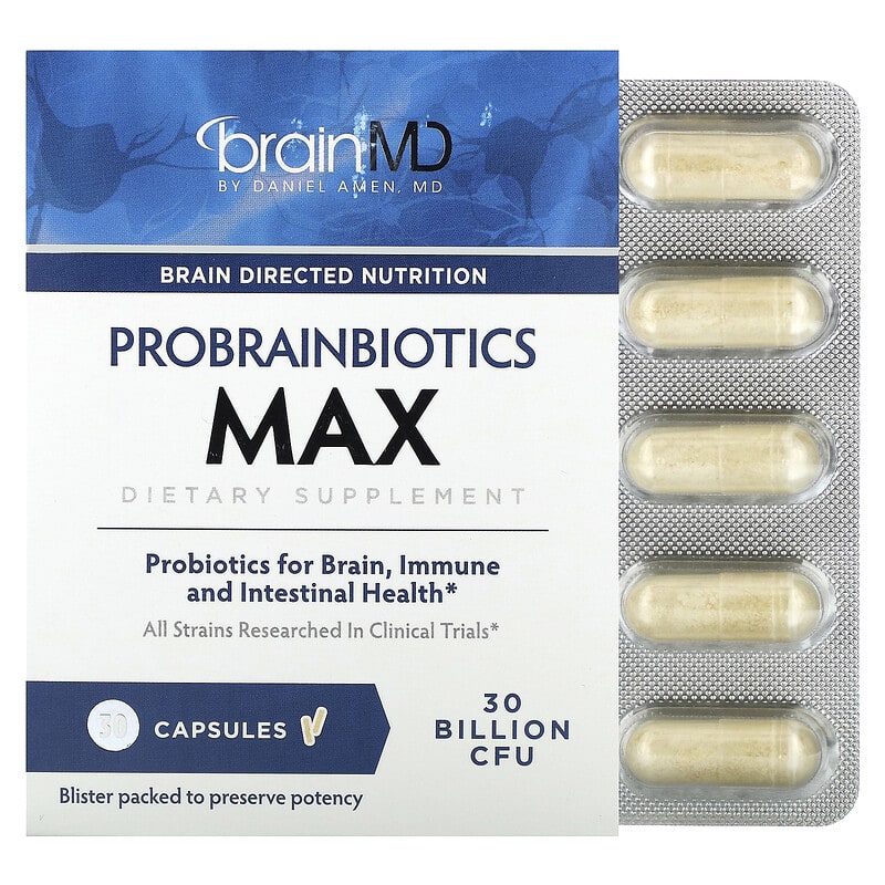 Probrainbiotics Max BrainMD 30 tỷ CFU 30 viên 10 brainmd probrainbiotics max 30 billion cfu 30 capsules 135100 857568003482