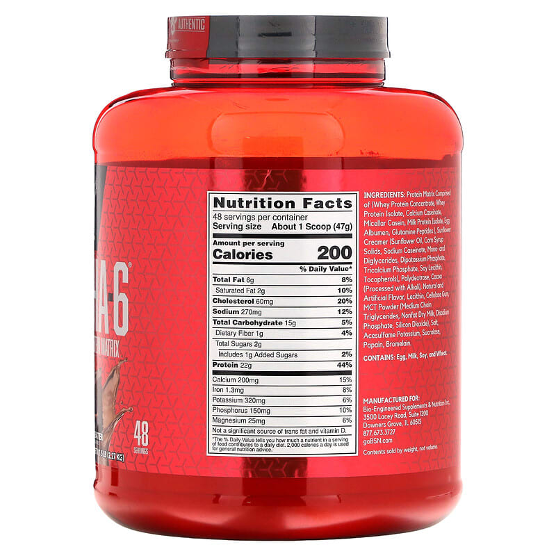 Thành phần vi chất của BSN Syntha-6 Ultra Premium Protein Matrix Chocolate Cake Batter 5 lb (2.27 kg) 834266007424