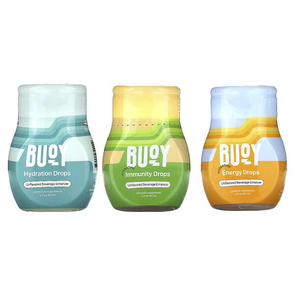 Buoy Hydration Drops Daily Wellness Bundle không mùi vị 3 Pack 2 fl oz 60 ml 850002790122