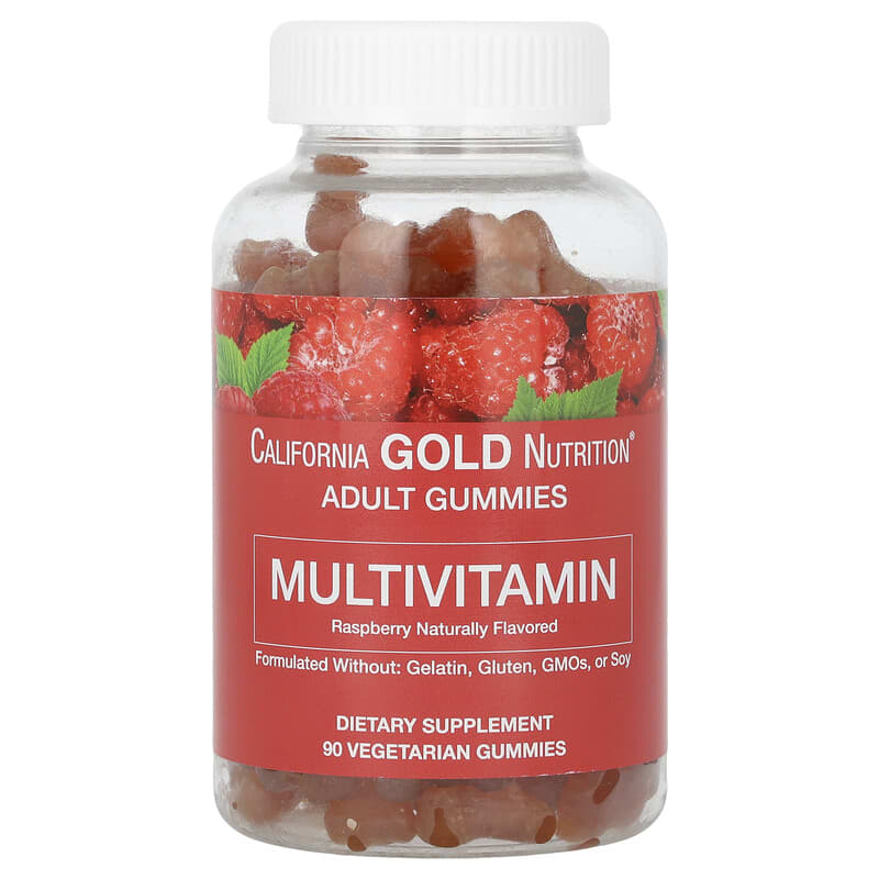California Gold Nutrition, Adult Multivitamin Gummies, Natural Raspberry, 90 viên nhai 898220023042