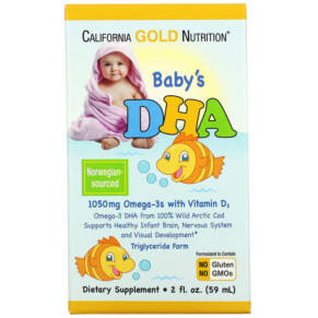 Thực phẩm bổ sung California Gold Nutrition Baby's DHA Omega-3s with Vitamin D3 1.050 mg 2 fl oz (59 ml) 898220008711