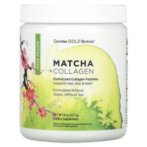 Thực phẩm bổ sung California Gold Nutrition MATCHA ROAD Matcha + Collagen 8 oz (227 g) 898220021581