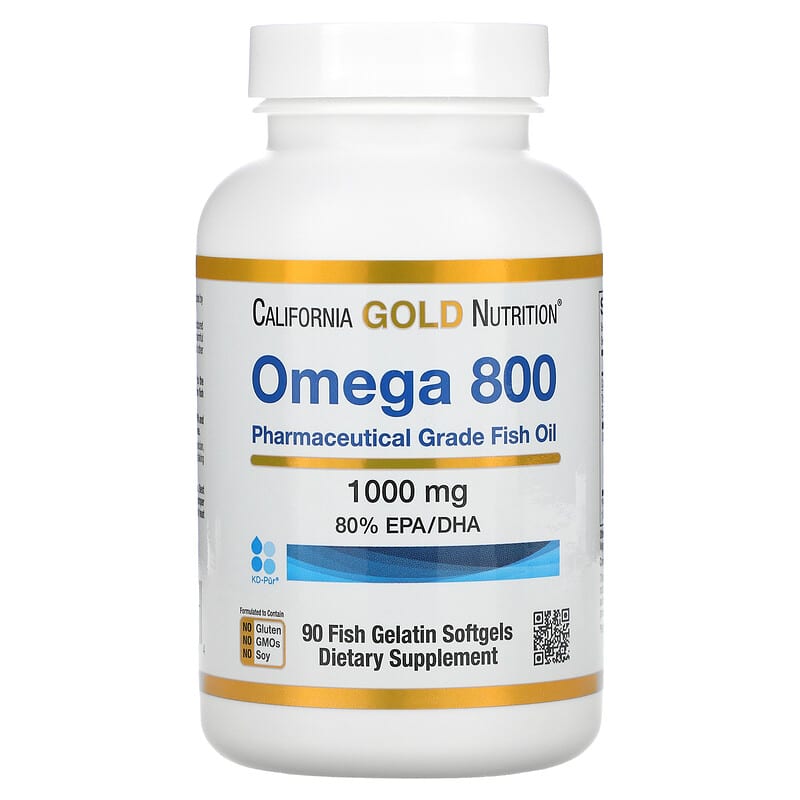 California Gold Nutrition Dầu Cá Omega 800 Tiêu Chuẩn Dược Phẩm 80% EPA/DHA Dạng Triglyceride 1.000 mg 90 viên 10 california gold nutrition omega 800 pharmaceutical grade fish oil 80 epa dha triglyceride form 1 000 mg 90 fish gelatin softgels 85180 898220012664