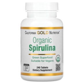Thực phẩm bổ sung California Gold Nutrition Organic Spirulina 500 mg 240 Tablets 898220013623