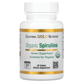 Thực phẩm bổ sung California Gold Nutrition Organic Spirulina 500 mg 60 Tablets 898220011759