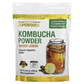 Thực phẩm bổ sung California Gold Nutrition SUPERFOODS - Kombucha Powder Ginger Lemon 5.64 oz (160 g) 898220021659