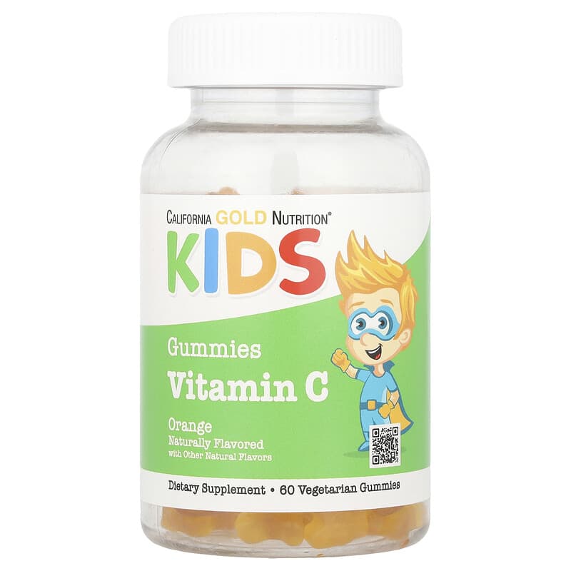 California Gold Nutrition, Vitamin C For Children, No Gelatin, Natural Orange, 60 viên nhai 898220022953