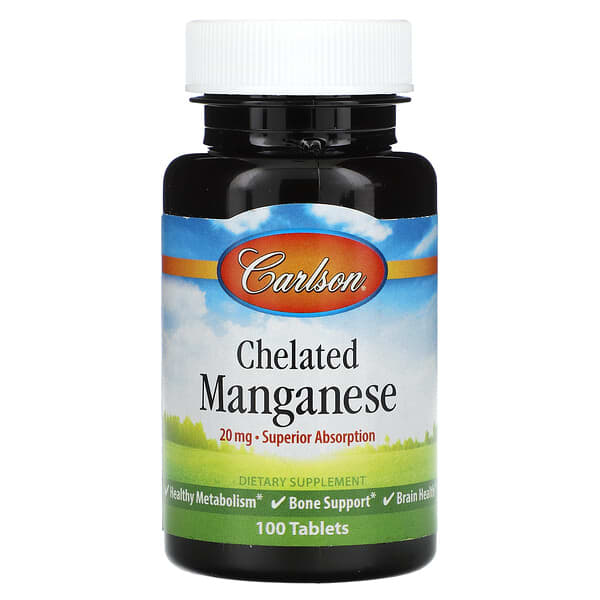 Carlson Chelated Manganese 20 mg 100 viên 088395056314