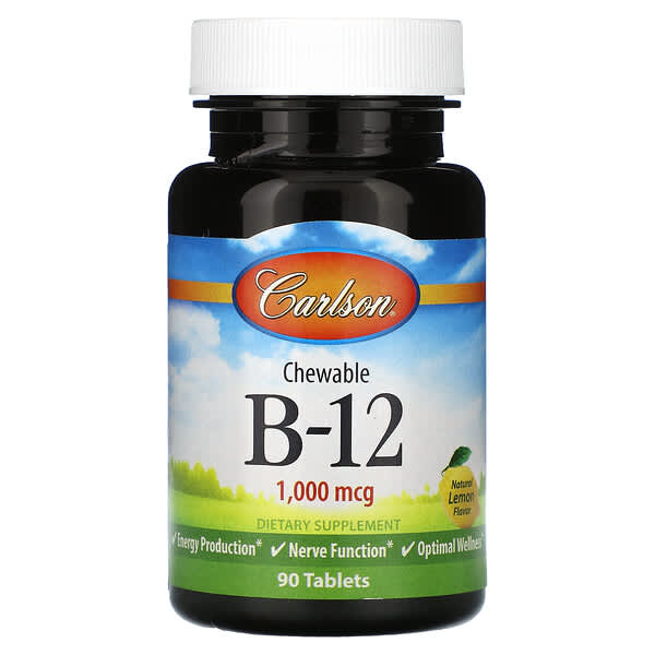 Carlson Chewable Vitamin B-12 Lemon 1.000 mcg 90 viên 088395024344