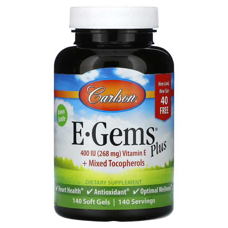Viên uống mềm Carlson E-Gems Plus 400 IU 140 viên 10 carlson e gems plus 400 iu 268 mg 140 soft gels 125516 088395004490