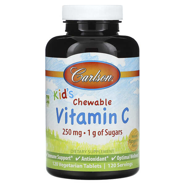 Carlson Kid's Chewable Vitamin C Natural Tangerine 250 mg 120 viên 088395031014