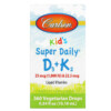 Thực phẩm bổ sung Carlson Kid's Super Daily D3+K2 25 mcg (1.000 IU) & 22.5 mcg 0.34 fl oz (10.16 ml) 088395105302