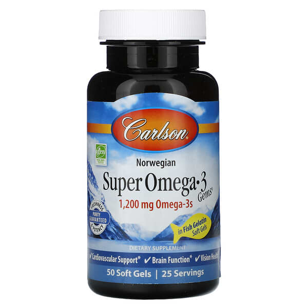 Carlson Super Omega-3 Gems 1.200 mg 50 viên 600 mg/viên 10 carlson super omega 3 gems 1 200 mg 50 soft gels 600 mg per soft gel 125566 088395153006