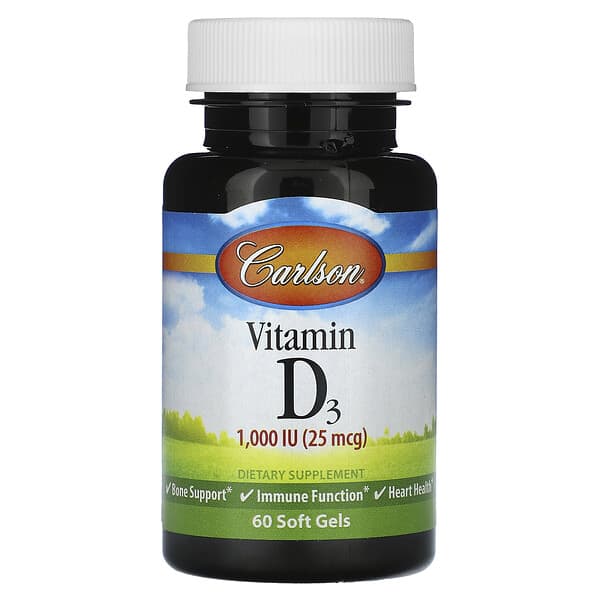 Carlson Vitamin D3 25 mcg 1.000 IU 60 viên 10 carlson vitamin d3 25 mcg 1 000 iu 60 soft gels 125559 088395145001