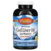Thực phẩm bổ sung Carlson Wild Norwegian Cod Liver Oil Gems Low Vitamin A Natural Lemon 230 mg 300 Soft Gels 088395013935