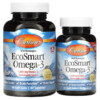 Thực phẩm bổ sung Carlson Wild Norwegian EcoSmart Omega-3 Natural Lemon 500 mg 90 + 30 Soft Gels 088395018046