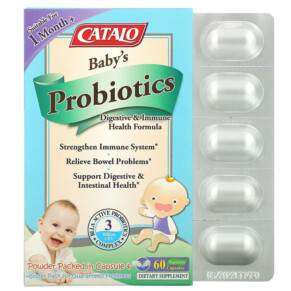 Thực phẩm bổ sung Catalo Naturals Baby's Probiotics Digestive & Immune Health Formula 1 Month+ 3 Billion CFU 60 Vegetarian Capsules 810399025993