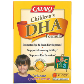 Thực phẩm bổ sung Catalo Naturals Children's DHA Formula Orange Flavor 50 Chewable Softgels 810399025320