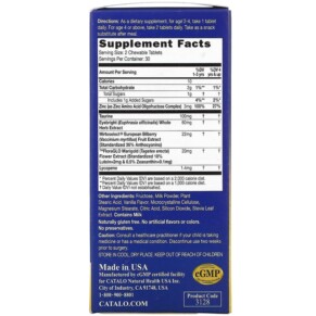 Catalo Naturals Công Thức Bảo Vệ Mắt Trẻ Em viên nhai Blueberry 60 viên 3 Thành phần vi chất của Catalo Naturals Children's Eye Health Formula Blueberry 60 Chewable Tablets 810399025726