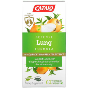 Thực phẩm bổ sung Catalo Naturals Defense Lung Formula with Quercetin & Green Tea Extract 60 Vegetarian Capsules 810399028666