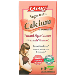 Thực phẩm bổ sung Catalo Naturals Vegetarian Calcium Formula Prenatal Algae Calcium 60 Vegetarian Tablets 810399025542