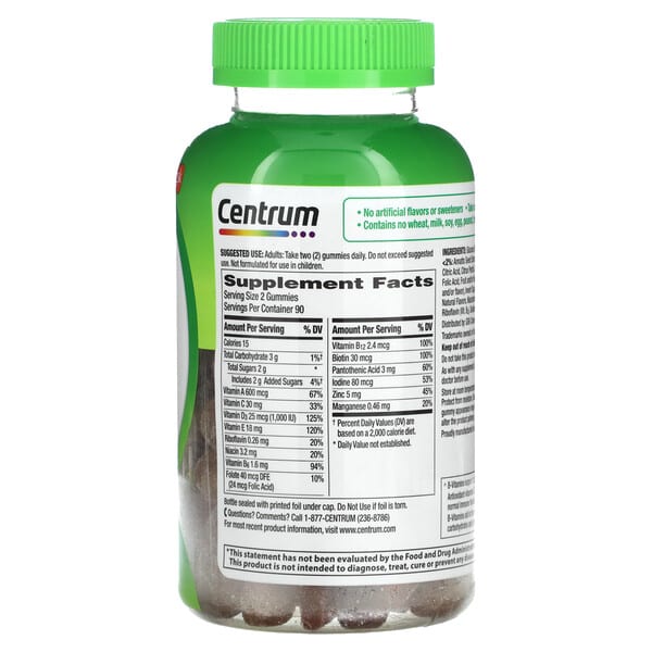 Centrum Adults Multigummies Assorted Natural Fruit 180 viên nhai 9 Centrum Adults Multigummies Assorted Natural Fruit 180 viên nhai 305731286748