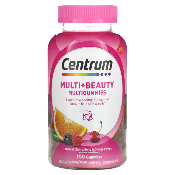 Centrum Multi + Beauty Multigummies Natural Cherry Berry & Orange 100 viên nhai 305731286335