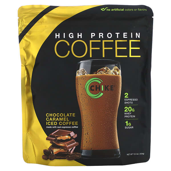 Chike Nutrition High Protein Iced Coffee Chocolate Caramel 15,3 oz 434 g 185689000456